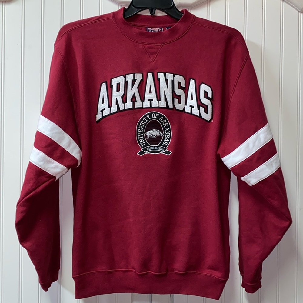 90s Arkansas Razorbacks Varsity Sweatshirt M Vintage Go Hogs Basketball …